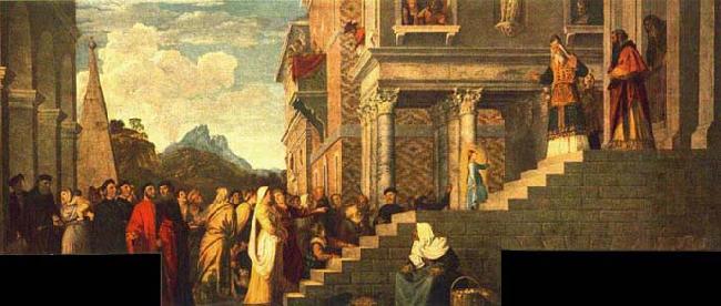 TIZIANO Vecellio Presentation of the Virgin at the Temple oil painting picture